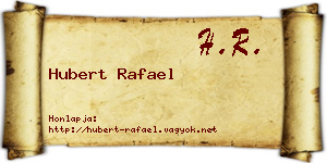Hubert Rafael névjegykártya